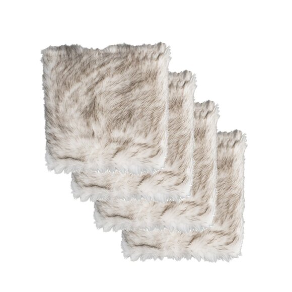 Luxe Home Decor Laredo Faux Sheepskin Chair Pad | 4-Piece | Gradient chocolate - Picture 1 of 4